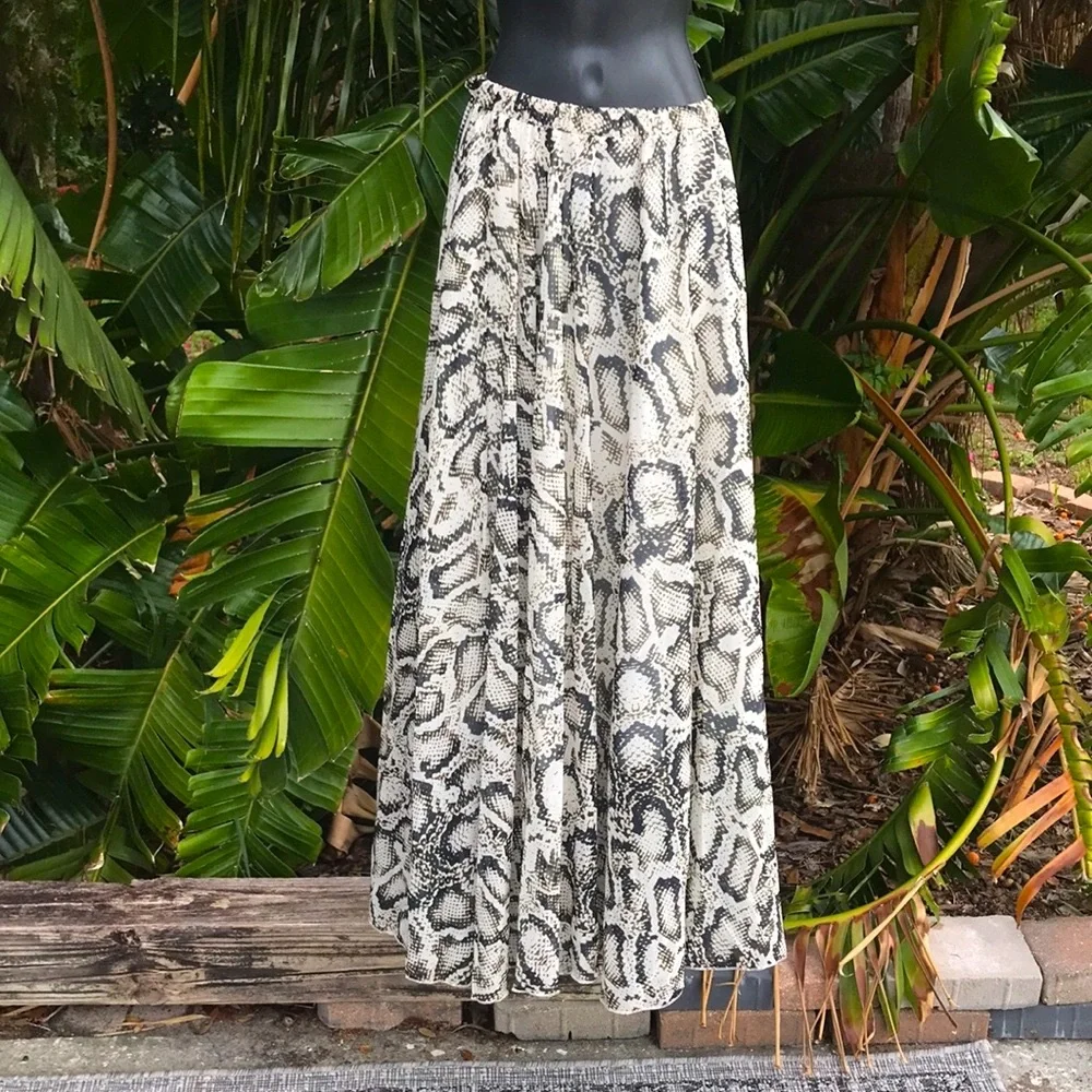 Chicwish snake print, full circle maxi skirt